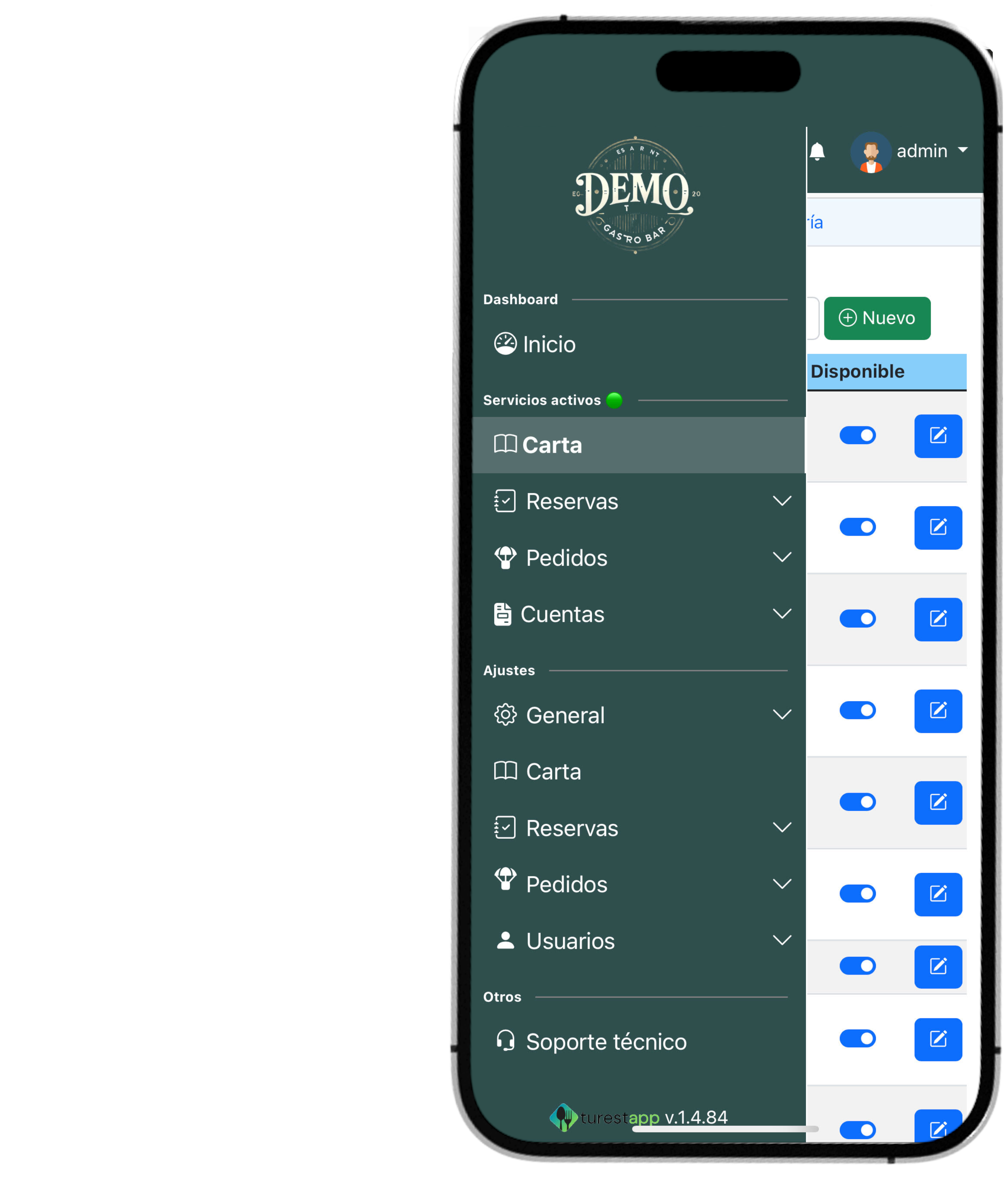 Reserva online en movil